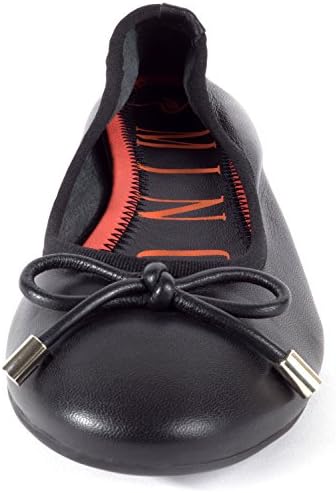Mingos Women's Bayside Black Soft Suede Bow Embellished Ballerina Size 11 US