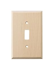 Home Improvement: BRAINERD Medium Size Wood Square Corner Single Toggle Unfinished Wall Plate, Unfinished Birch - BRAINERD