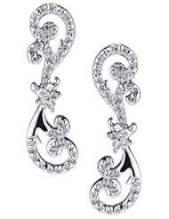14K White Gold Diamond Stud Earrings (0.42 Cttw, VS Clarity, F Color)