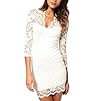 Vobaga Womens Lace Dress Sexy V Neck Slim 34 Sleeve Cocktail
