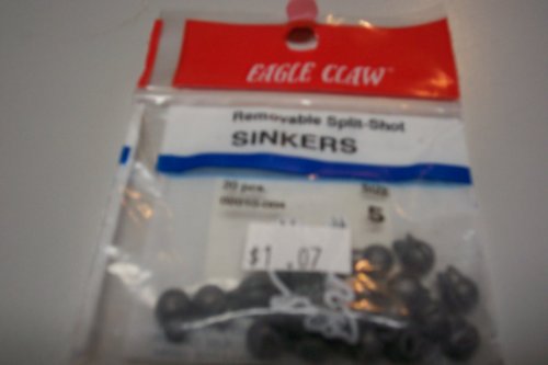 Removable Split-Shot Sinkers Size5 20Pcs - Eagle Claw Tackle 02010-004, Fishi...