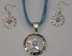 Texas Star with Blue Rhinestones Jewelry Set