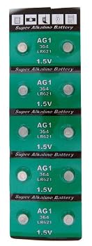Alkailine Button Cell AG1/364A LR621 10 Batteries Per Pack