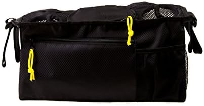 Comfell High Quality Stroller Organizer - Stylish, Spacious Zippered Storage Pockets & Mesh Holder for Diapers, Milk/ Water Bottles, Phones, Cameras, Rattles & Other Toys - 2 Cup Holder Included - Velcro Locking to Match Any Stroller.- 100% Satisfaction Guaranteed!!!