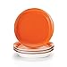 Rachael Ray Dinnerware Round and Square 4-Piece Stoneware Salad Plate Set, Orange