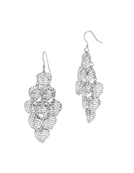 Sterling Silver Multi Leaf Drop French Wire Earrings