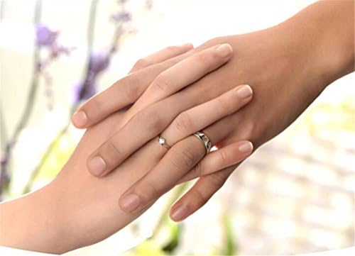 YWHYEB Women's and Men's Heart-shaped Openings Couple Rings 925 Sliver