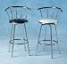 Bermuda Swivel Bar Stool Chair x 2 - Finished in Chrome / Cream