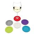  Two-in-One Grab & Go Slip-On Coasters and Wine Charms Set of 6. Wine Glass Markers, Glass ID Coasters. Unique Wine Lovers Gift Idea! Great Wine Glass Decoration! by True