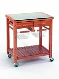 Kela 17503 K&uuml;chen-Trolley Mina Bambus / Edelstahl