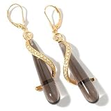 Sterling Silver / 18K Vermeil Elongated Gem & White Zircon Drop Earrings