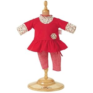 Corolle Classic Doll 17-inch Fashion Red Ruffled Dress Set