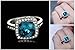 Yoursfs Sparkly 1.5ct Cubic Zirconia CZ Blue Topaz Cushion Cut Anniversary Engagement Ring