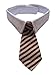 Vedem New Small Dog Cat Pet Stripe Bow Tie Neck Tie White Collar Choose Color (Claret/Khaki)
