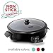 Dash Family Size Electric Skillet with 14 inch Nonstick Surface + Recipe Book for Pizza, Burgers, Cookies, Fajitas, Breakfast & More, 20 Cup Capacity, 1400-Watt - Black