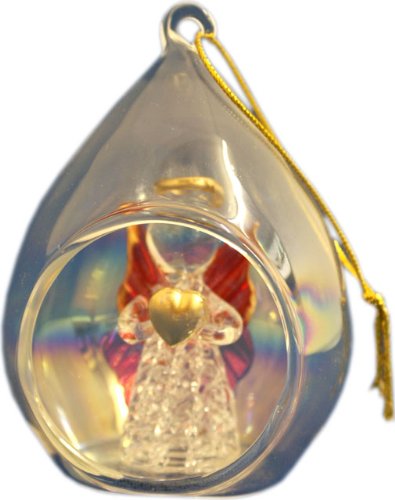 Crystal Glass Xmas Christmas Angel Bauble Figure 