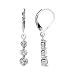 Sterling Silver 3-Stone Style Round White CZ Drop Leverback Earrings