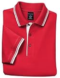 Port Authority - Silk Touch Sport Shirt with Stripe Trim Red/Winter White-3XL
