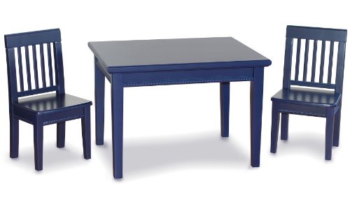 Ukid Seaside Table and Chair Set, Navy Blue