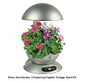 AeroGrow AeroGarden 3 with 3-Pod English Garden Flowers Seed Kit, Silver