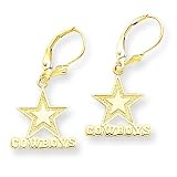 14k NFL Cowboys Leverback Earrings