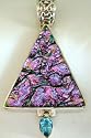 Pink and Blue Dichroic Glass Pendant