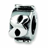Sterling Silver Reflections Number 8 Message Bead (4mm Diameter Hole)