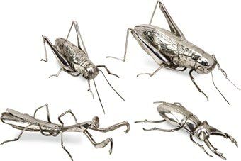 Expedition Set of 4 Butera Chrome Insects, Silver