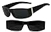 SunglassUP- Classic Old School Wrap Around Sport Mad Dogger Soft Frame Super Dark Sunglasses