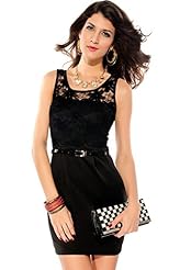 Sexy Sleeveless Summer Lace Cutout Polyester/Spandex Above the Knee Bandage Dress/Club Dress/Party Dress/Mini Dress 