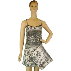 Buy Black Toile French Elegant Floral Design Camisole Style Sleeveless Sleepdress night dress... by PD