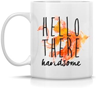 Hello There Handsome Watercolor Art Print Coffee Mug 11oz, 15oz Dishwasher-Safe, Microwave-Safe