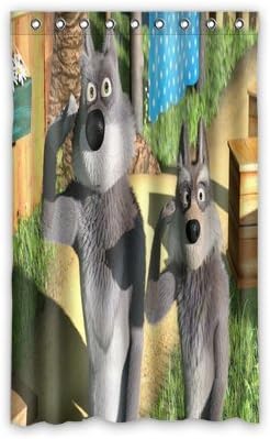 Daniellestore Custom Masha and the Bear Wolves Window Curtain Drapery/Panels/Treatment Polyester Size 52w x 84h inches(One Piece)