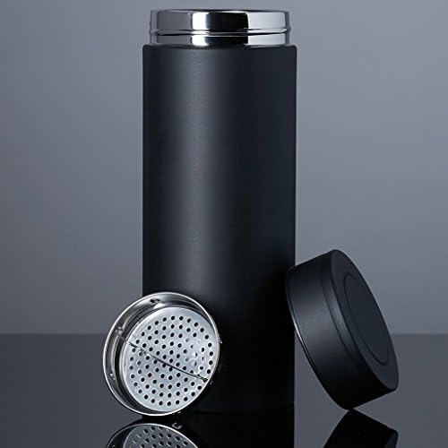 16 Above® Wide Mouth 18/8 Stainless Steel Insulated Bottle 500ml 16.9oz Double-Wall Vacuum Designed (Black Ultra Grip, 500ml)