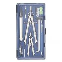 Drafting Set, 5 Piece, Chrome Plated Fine Tool Steel, Silver (CHA1503NC) Category: Drafting Supplies and Accessories