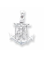 14k White Gold Mariners Cross Pendant