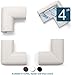 Roving Cove | Corner Guards | Table Edge Protectors | Baby Safety Corner Bumper | Baby Proofing Kitchen Furniture Corner Protector Edge Guard | Safe Corner Cushion | Pre-Taped | 4-Pc Oyster (White)