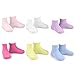 Naartjie Girls Solid Flat Knit Short Crew Sock 6 Pairs Pack, 3YR-5YR