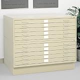 Five-Drawer Steel Flat File, Stackable, For Sheets to 50 x 38, Tropic Sand