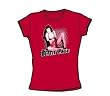 Bettie Page - Pin Up Queen - Jrs. Red Sheer Cap Sleeve T-Shirt For Women