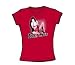 Bettie Page - Pin Up Queen - Jrs. Red Sheer Cap Sleeve T-Shirt For Women