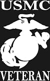 USMC VETERAN Eagle, Globe & Anchor white window or bumper sticker USMC VETERAN Eagle, Globe & Anchor white window or bumper sticker