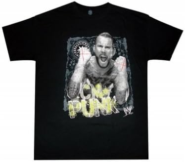 WWE CM Punk Intensity Men's Black T-Shirt (Large)