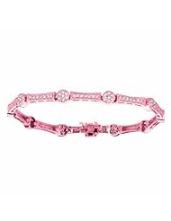 1.33 Carat Diamond Cluster Style Round Bracelet 14K Pink Gold