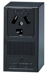 30 Amp, 125/250 Volt, Surface Mounting Receptacle, Straight Blade, NEMA 10-30R, 3P, 3W, Industrial Grade, Non-Grounding, Side Wired, Steel Strap, 5054