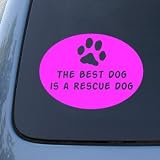 BEST DOG RESCUE DOG - Vinyl Car Decal Sticker #1659 | Vinyl Color: Pink