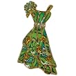Gold Plated And Green Dress Brooches Pin