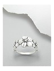 Flower Ring In 92.5 Sterling Silver
