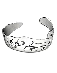 Sterling Silver Northwest Coast Native American Waves Bracelet. Made in USA.