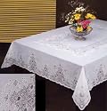 Tablecloth, Vinyl Lace 60 x104 Inches Rectangular, White